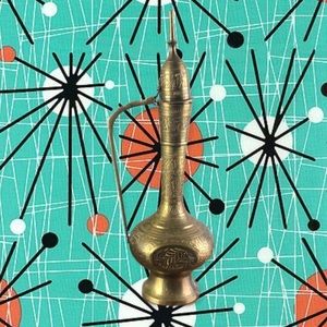 Mid Century Solid Brass Turkish Teapot